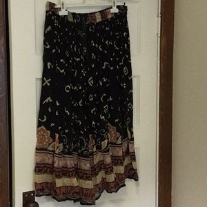 Maxi boho print skirt